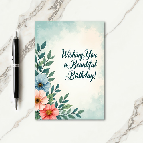Lush Teal Birthday Card