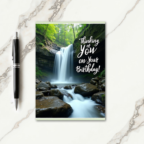 Lush Waterfall Birthday Card
