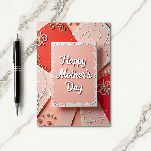 Luster Peach Mothers Day Card