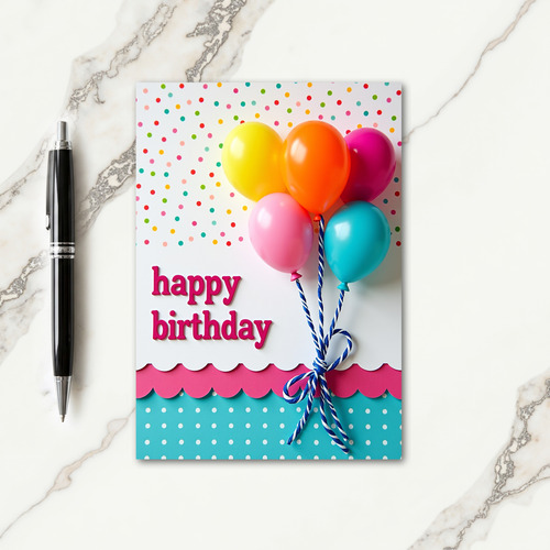 Lustrous Balloon Party Card