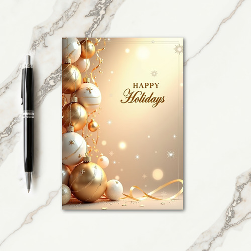 Lustrous Bauble Christmas Card