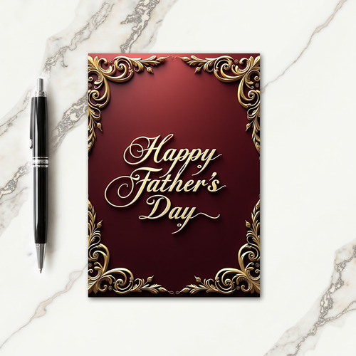 Lustrous Fathers Day Inscription Card