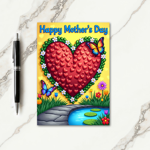 Lustrous Hearts Mothers Day Card