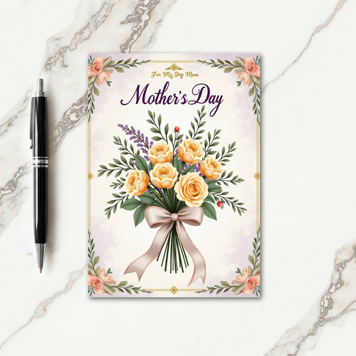 Lustrous Ribbon Mothers Day Card