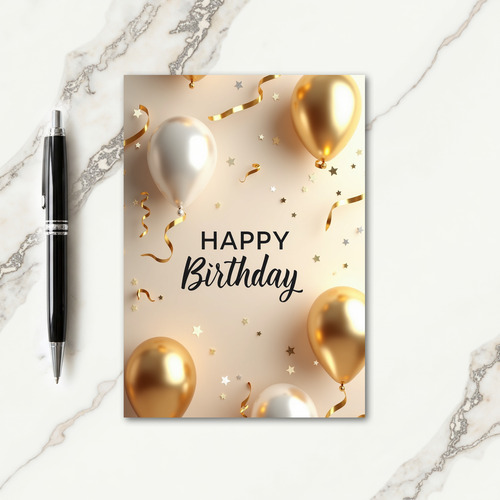 Lustrous Sphere Birthday Card