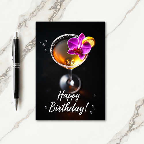 Luxe Amber Glass Birthday Card
