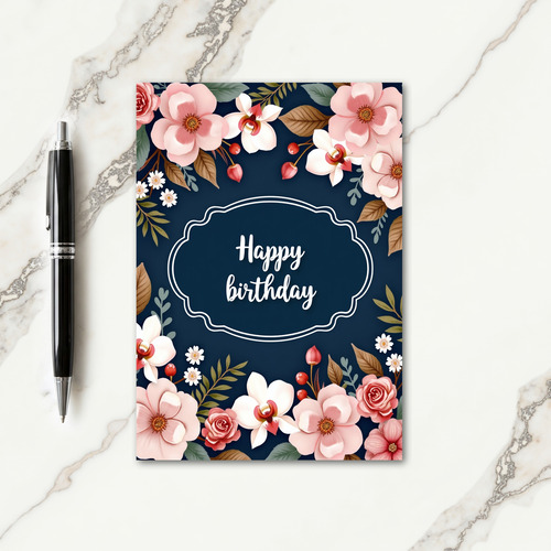Luxury Indigo Blossom Card