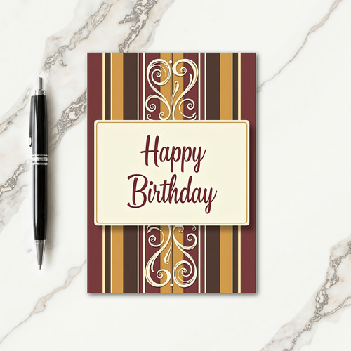 Luxury Striped Birthday Card