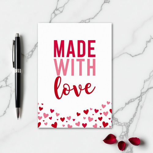 Made With Love Heart Pattern Card