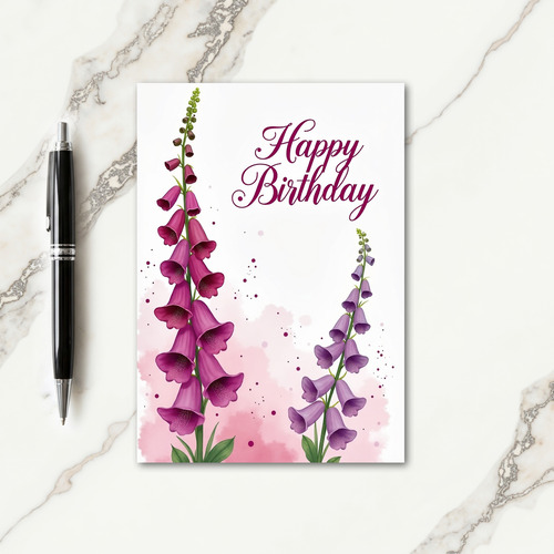 Magenta Bell Birthday Card