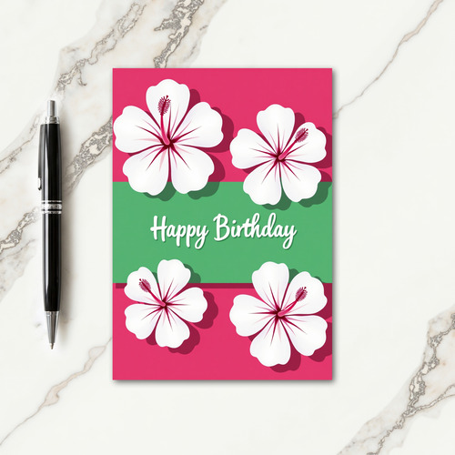 Magenta Birthday Flowers Card