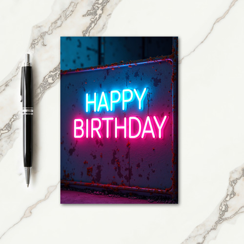 Magenta Birthday Glow Card