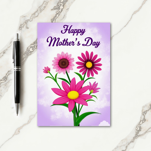 Magenta Blooms Mothers Card