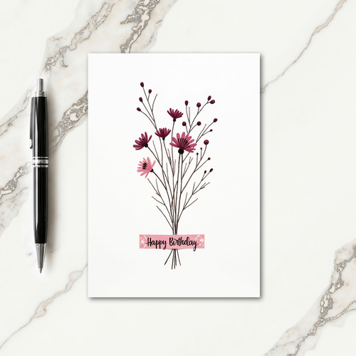 Magenta Bouquet Birthday Card