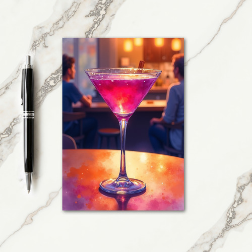Magenta Cocktail Birthday Card