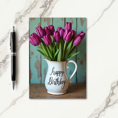 Magenta Floral Birthday Card