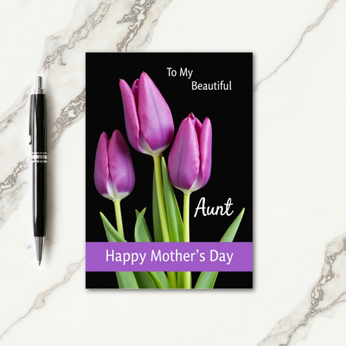 Magenta Floral Buds Mothers Day Card