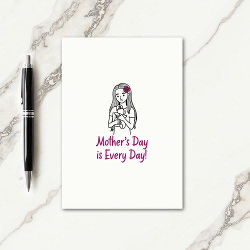 Magenta Floral Mother Card