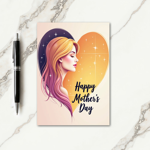 Magenta Hair Mothers Day Card