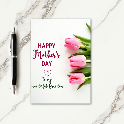 Magenta Heart Grandmas Day Card