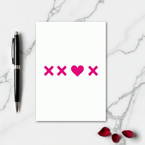 Magenta Heart Xoxo Love Card