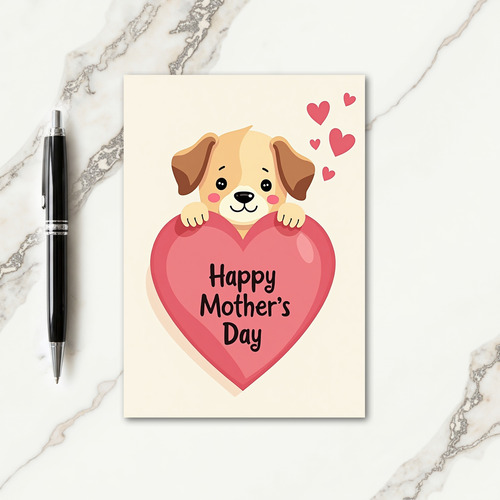 Magenta Hearts Mothers Day Card