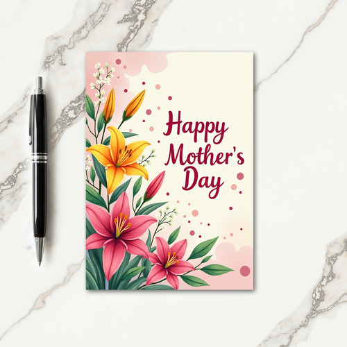 Magenta Mothers Day Bouquet Card