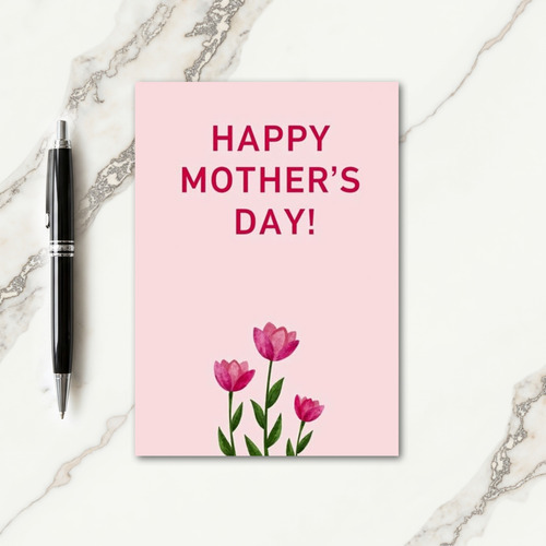 Magenta Mothers Day Floral Card