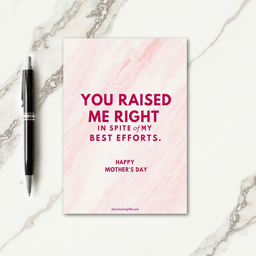 Magenta Mothers Day Message Card