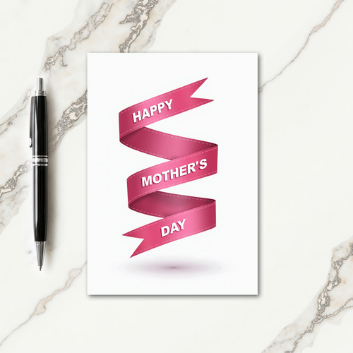 Magenta Mothers Day Ribbon Card