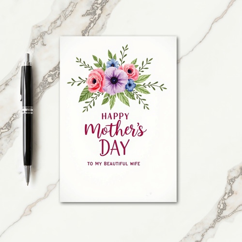 Magenta Mothers Day Script Love Card