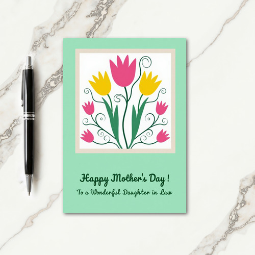 Magenta Mothers Day Tulip Card
