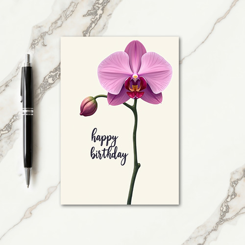 Magenta Orchid Birthday Card