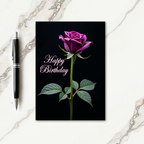 Magenta Rose Birthday Card
