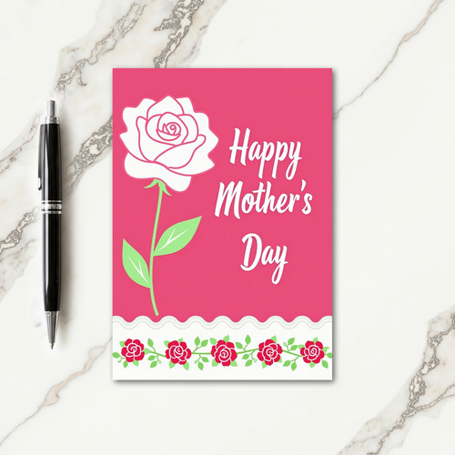 Magenta Rose Mothers Day Card