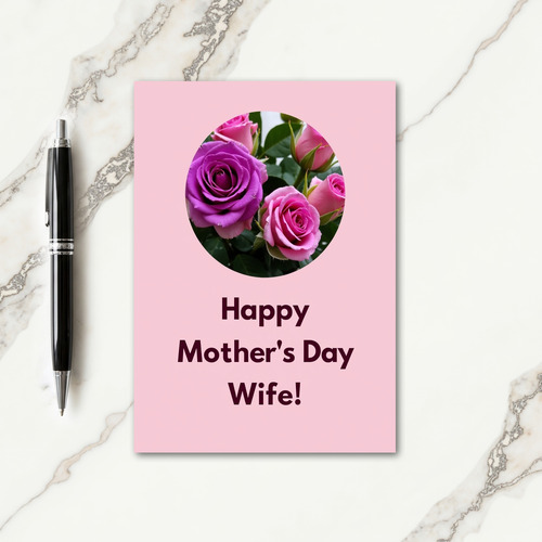 Magenta Roses Mothers Day Card