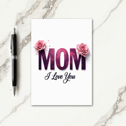 Magenta Textured Mom Card