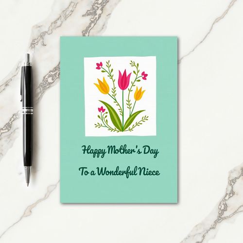 Magenta Tulip Mothers Day Card
