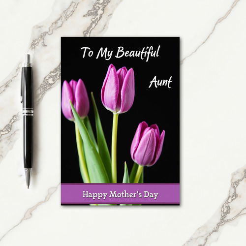 Magenta Tulips Mothers Day Card