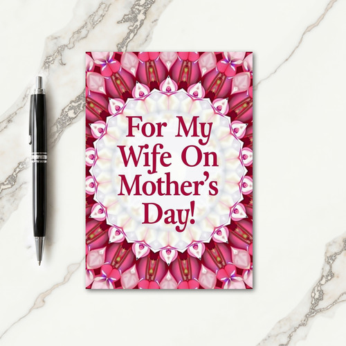 Magenta Wifes Day Greeting Card
