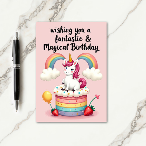 Magic Horned Creature Birthday Card