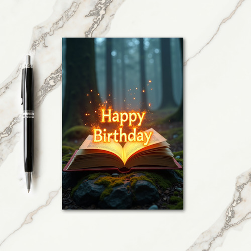 Magical Book Birthday Card