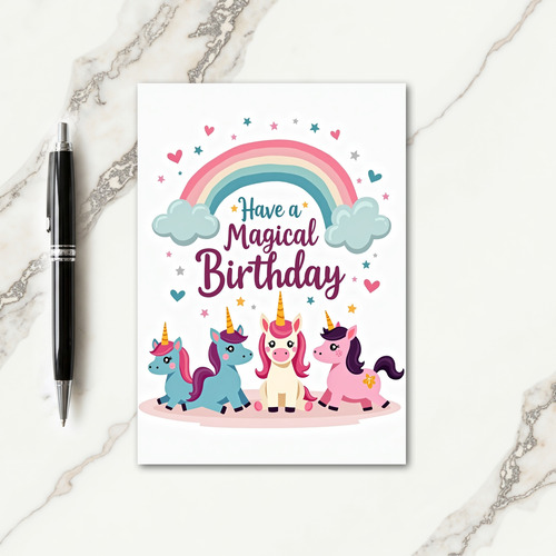 Magical Equine Birthday Card