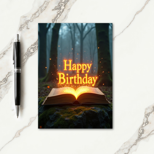 Magical Glowing Book Card