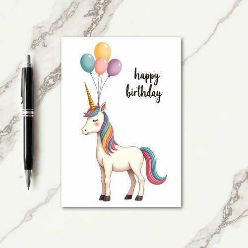 Magical Horned Equine Birthday Card
