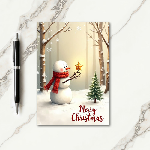 Magical Snow Figure Star Card