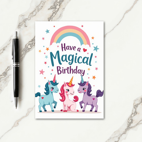 Magical Unicorn Birthday Card
