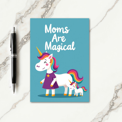Magical Unicorn Moms Day Card