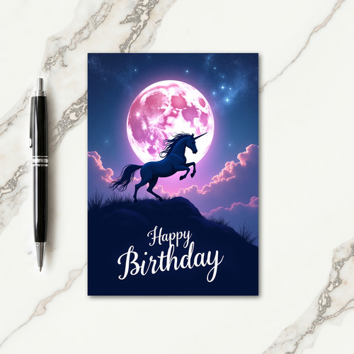 Magical Unicorn Night Card