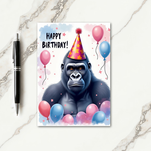 Majestic Ape Party Hat Card